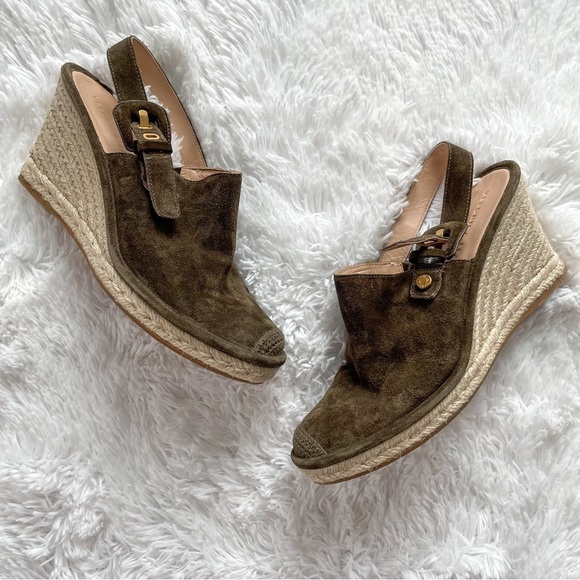 Veronica Beard | NWOB Seki Military Inspired Suede Slingback Espadrilles Wedges - Picture 1 of 13